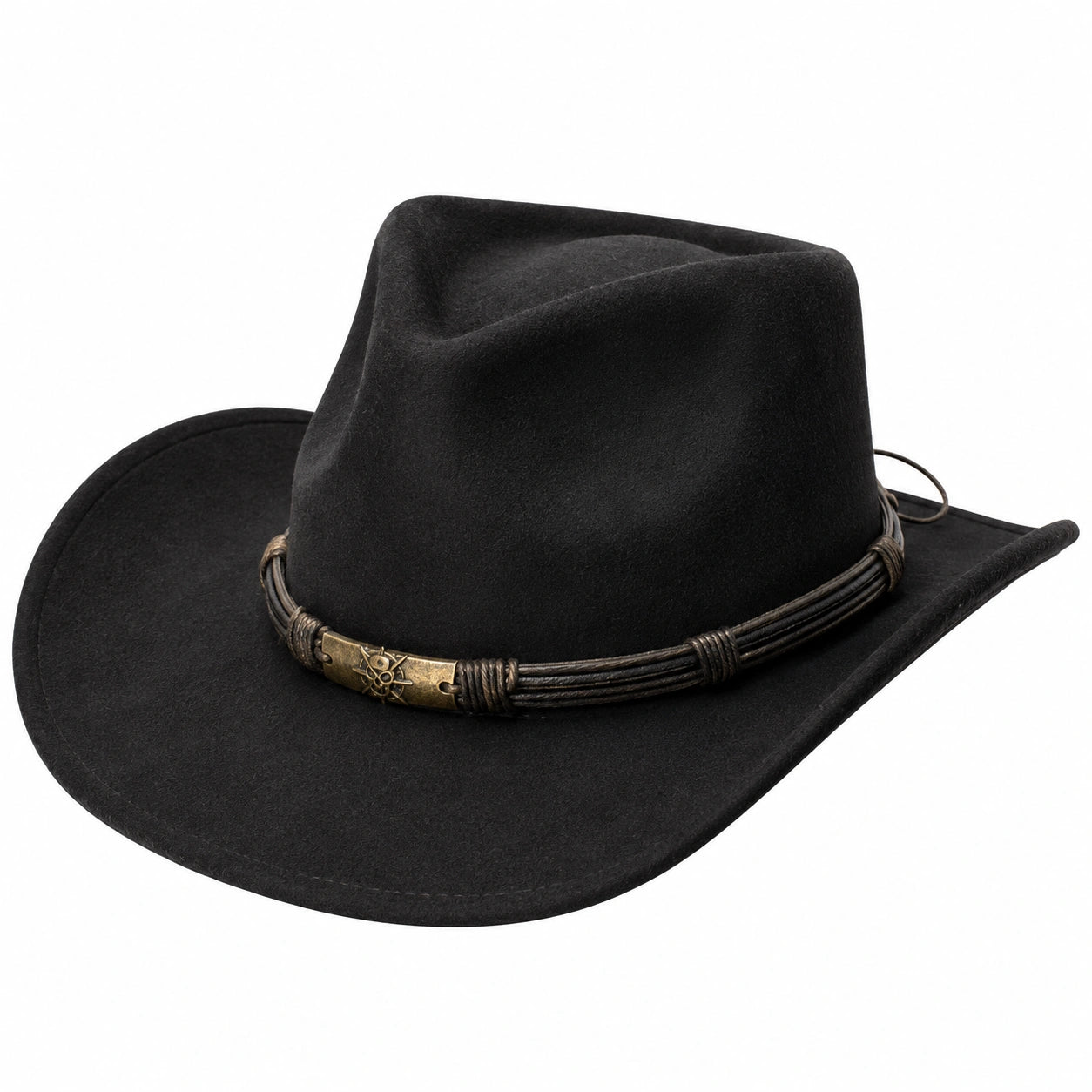 Sombrero Vaquero Negro con Banda Decorativa