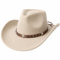 Sombrero vaquero beige con banda de estrellas