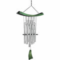Campana de Viento de Metal y Madera para Exterior/Interior Plateado/Verde