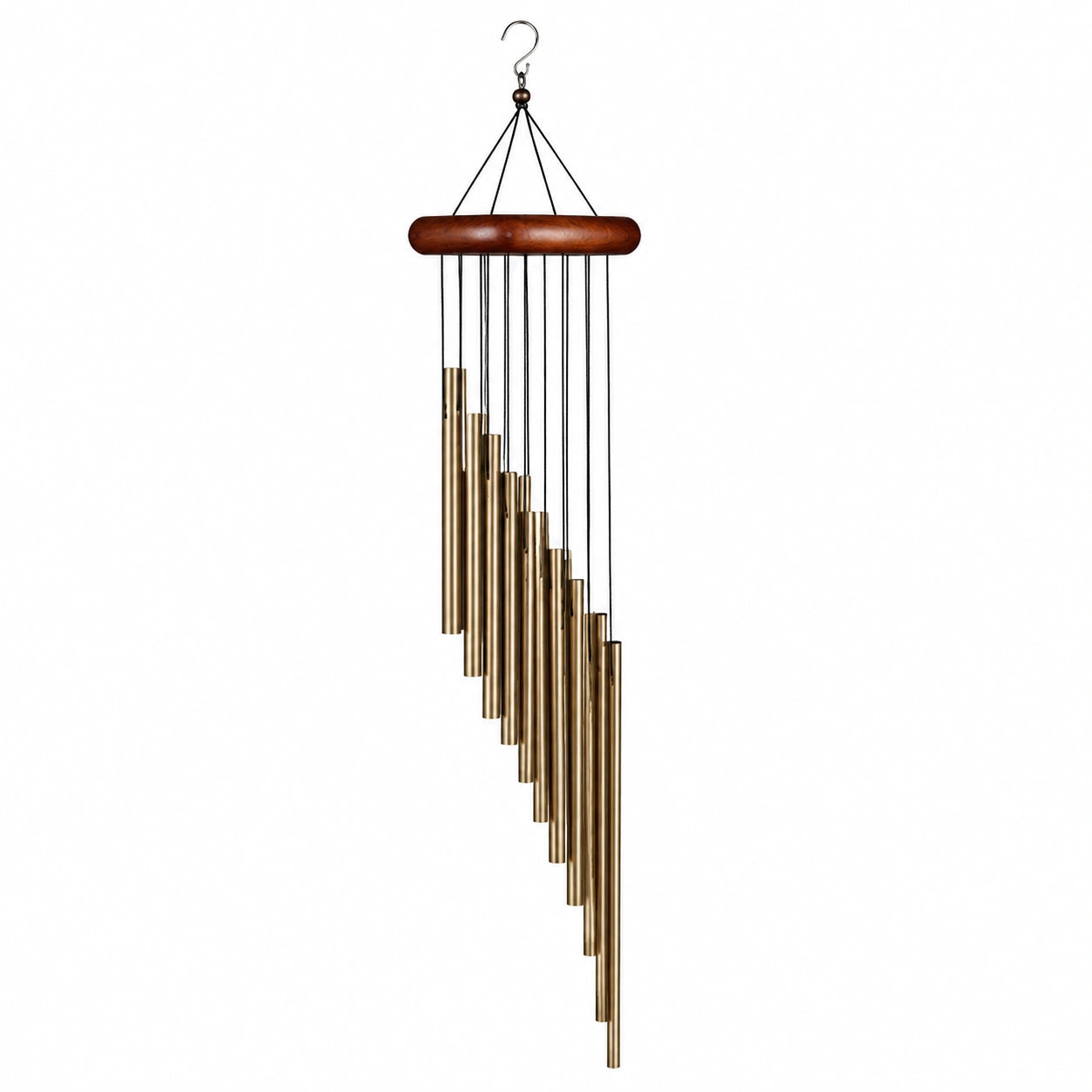 Campanas de Viento de Tubos Metálicos Dorados para Jardín