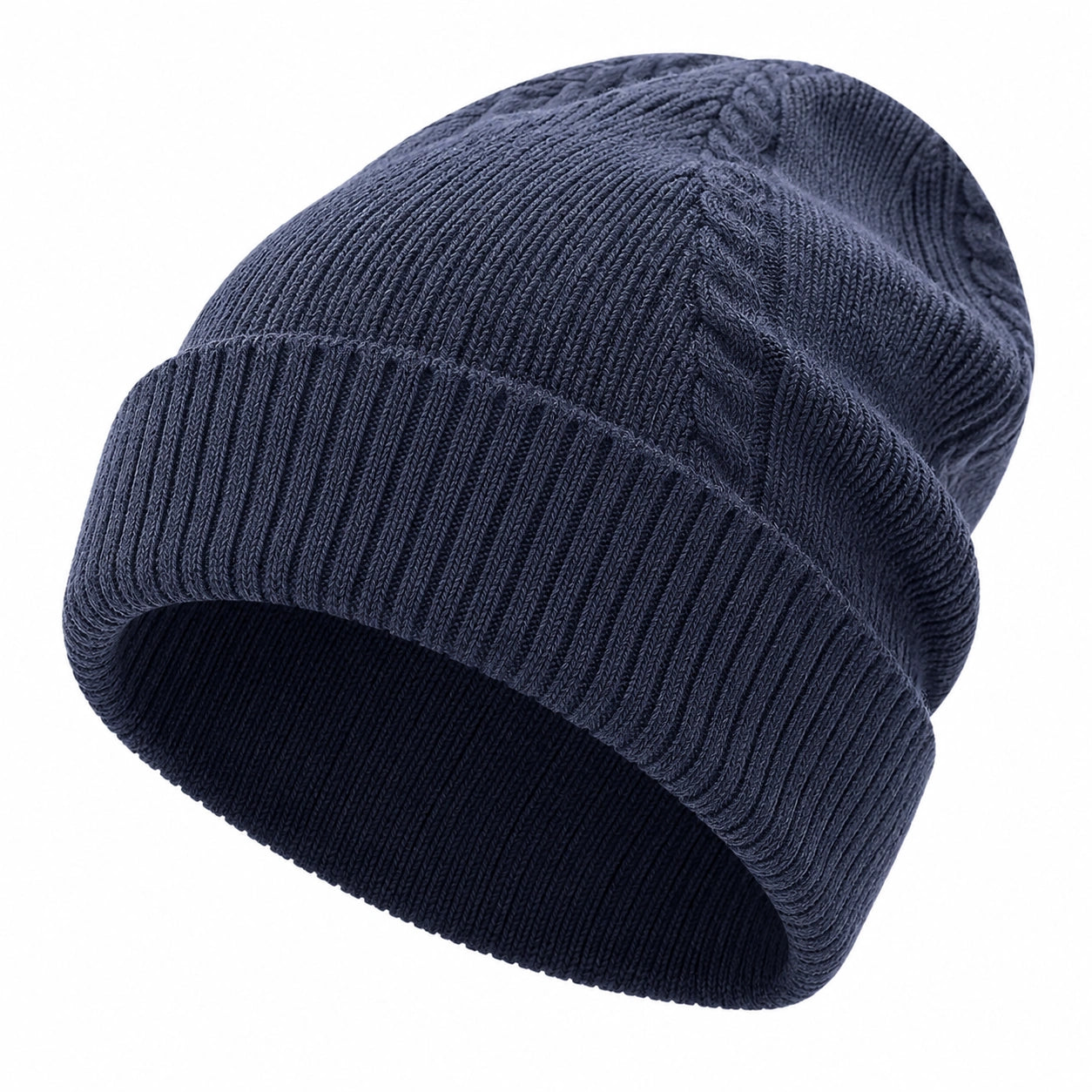 Gorro de Invierno de Punto Azul Marino Unisex