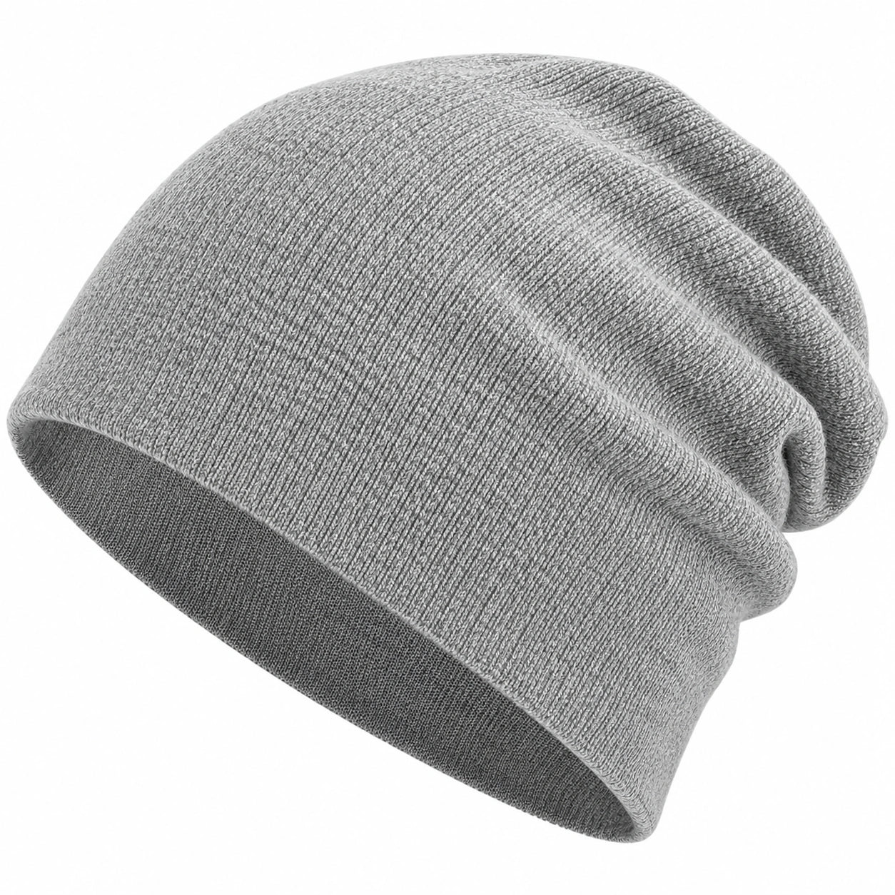 Gorro de Punto Unisex Gris Claro