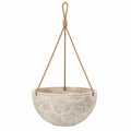 Macetero Colgante Beige con Cuerda Trenzada