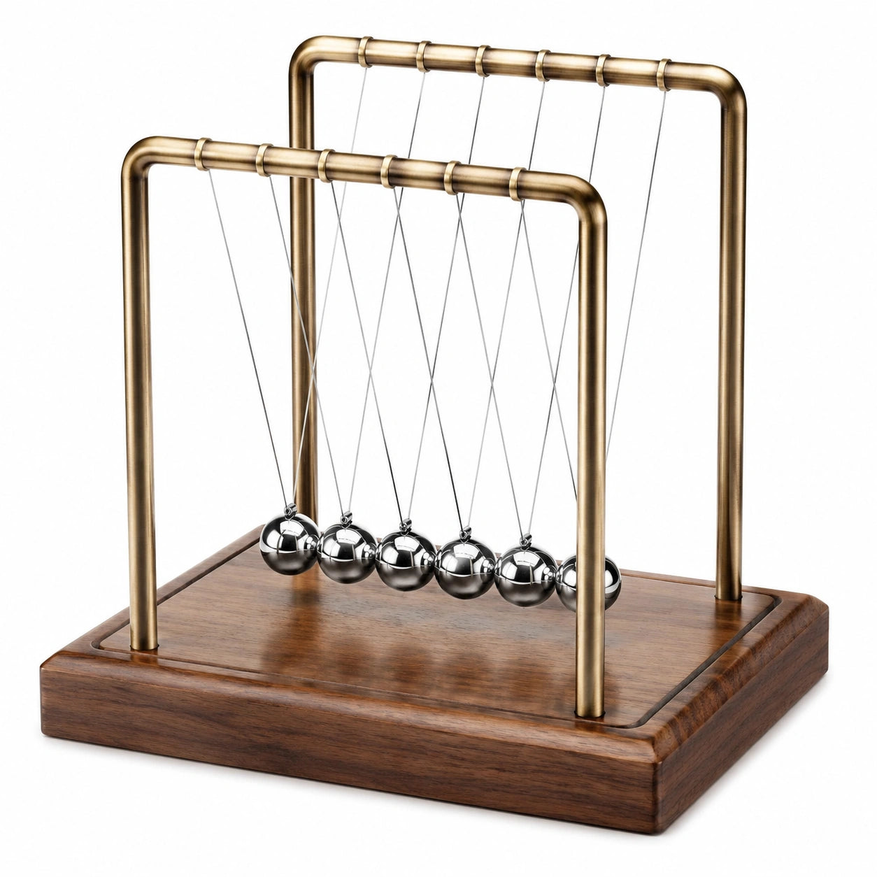 Péndulo de Newton Decorativo Bronce y Plateado
