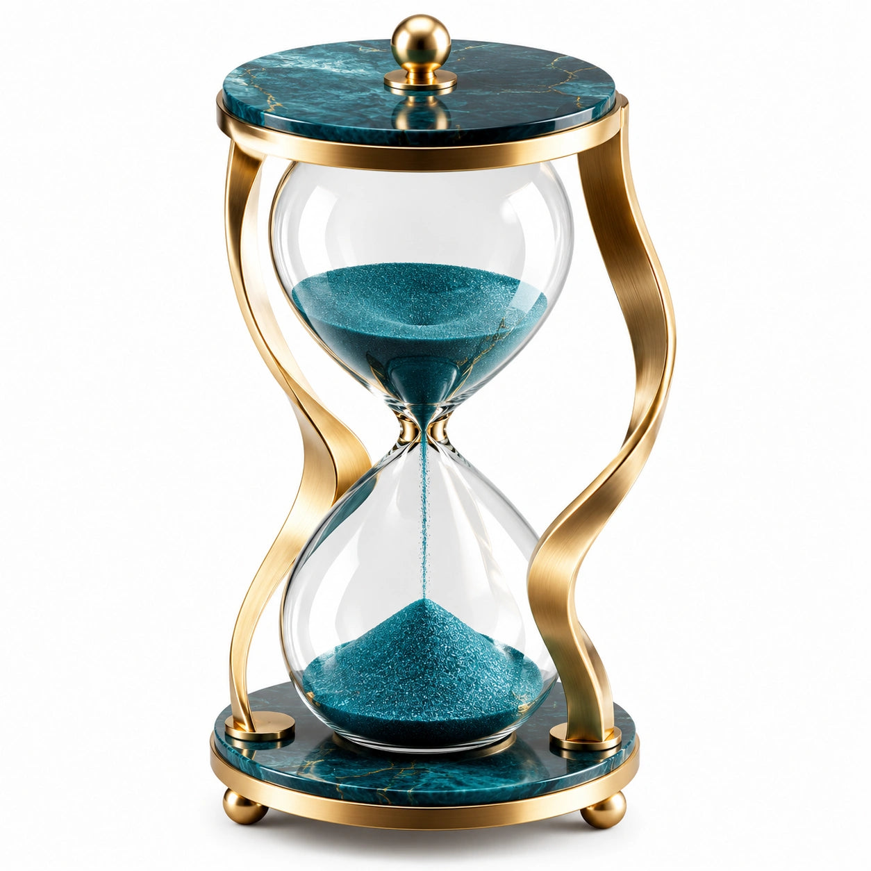 Reloj de arena decorativo dorado y azul con vidrio templado, 30 minutos