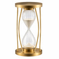 Reloj de Arena Dorado con Estructura Metálica