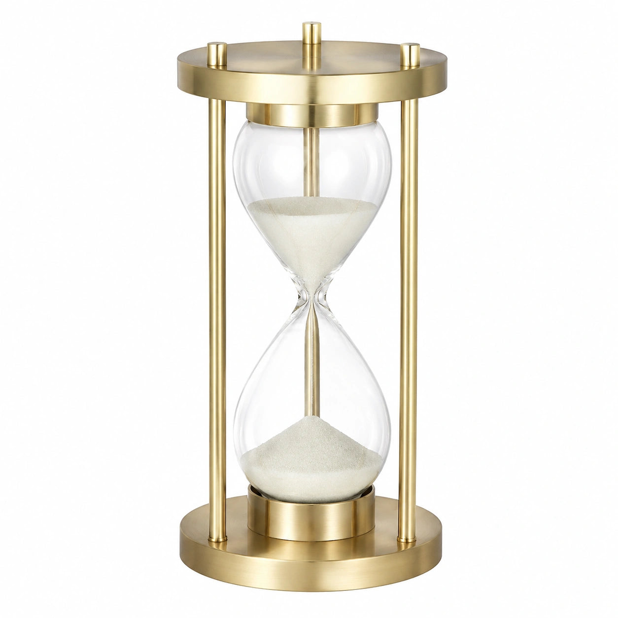 Reloj de Arena de 60 Minutos Dorado con Base Redonda